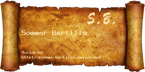 Sommer Bertilla névjegykártya